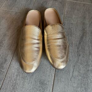 Banana Republic Metallic Gold slides Size 7.5